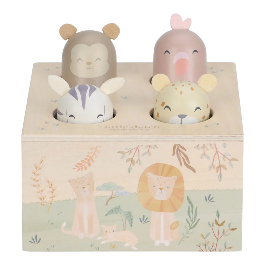 Little Dutch Brinquedo Pop-up em Madeira Safari Friends - Verde