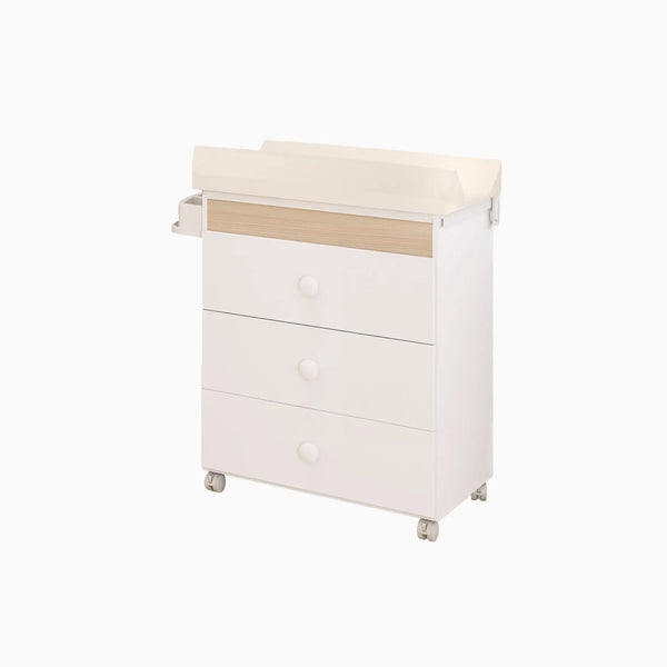 Trama Kit Cómoda-Banheira Ecoplus Branco Mate/Roble Trigo | Muda-Fraldas com Banheira Integrada