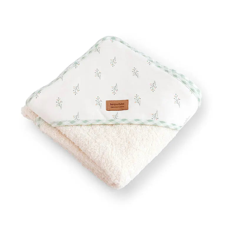 Bonjourbébé Toalha Banho 100x100 cm Spring Cottage Verde Bonjourbébé