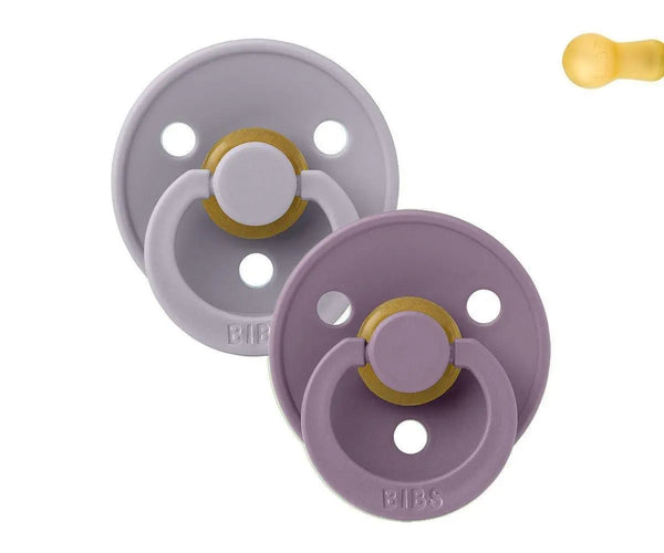 BIBS Pack 2 Chupetas Redonda Fossil Grey/Mauve - Tam. 1 | 0+ meses