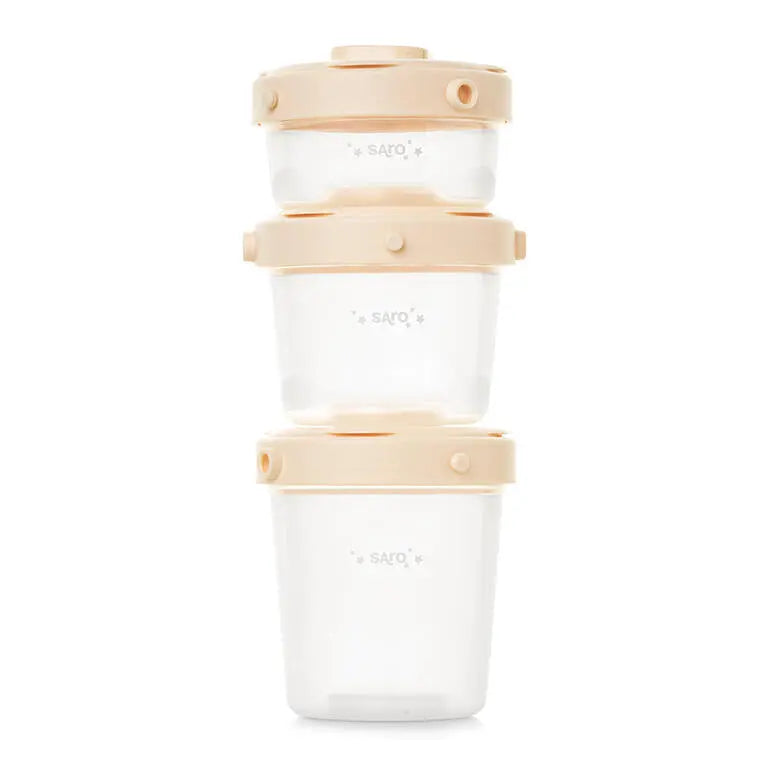 Saro Conjunto 3 Recipientes Alimentos Creme Saro
