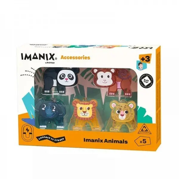 5 Peças Imanix Braintoys Animais Selva