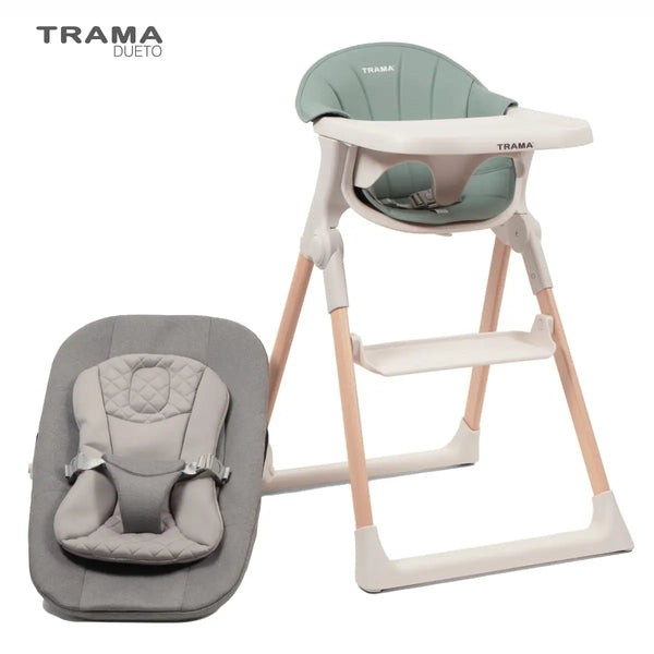 Cadeira de Mesa Dueto Trama Faia/Branco