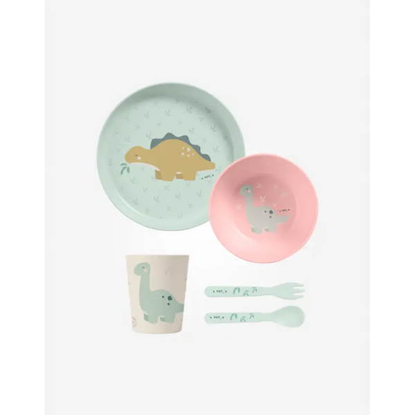 Saro Set Alimentação 5 Peças Wild Dinos Hortelã/Rosa