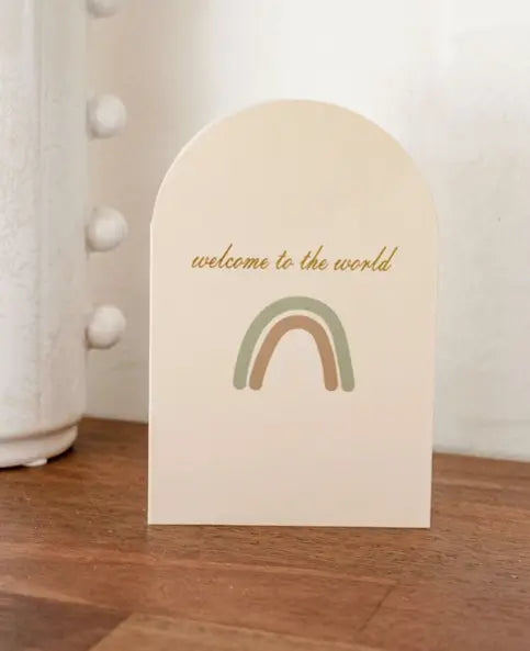 Cartão de Saudação Woven Kids "Bem Vindo ao Mundo"