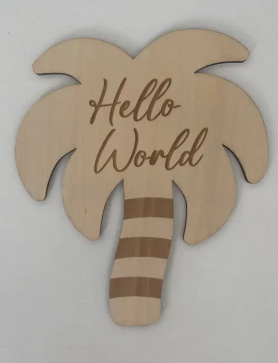 Placa "Hello World" Woven Kids Palm Tree