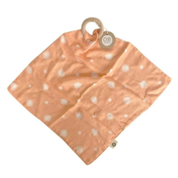 Musselina e Anel Dentição OB Design Flor Peach