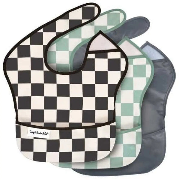 Tiny Twinkle Pack 3 Babetes Quadrados Preto/Menta/Cinza