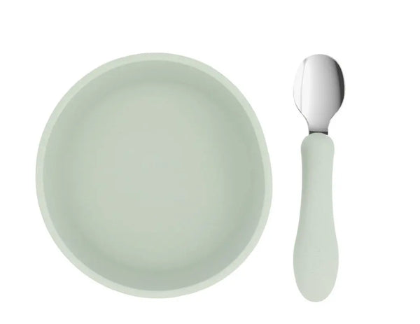 Tutete Pack Taça Silicone e Colher de Aço - Sage