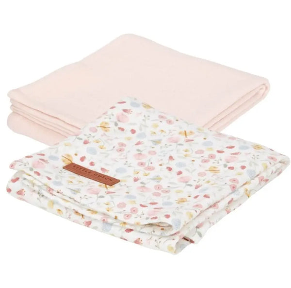 Little Dutch Muselinas 70x70 - Flor & Borboletas / Puro Rosa