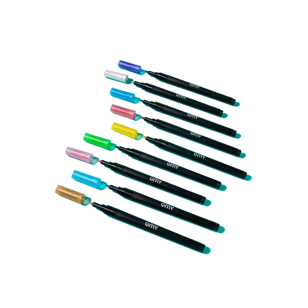 Omy 9 Canetas Feltro Glitter