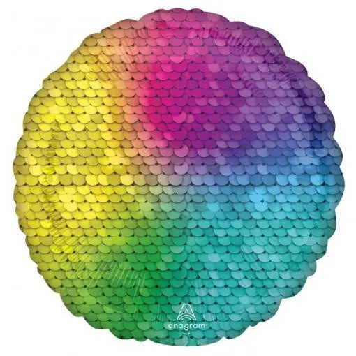 Anagram Balão Foil Hélio Lantejoulas/Escamas Arco-Íris 43cm