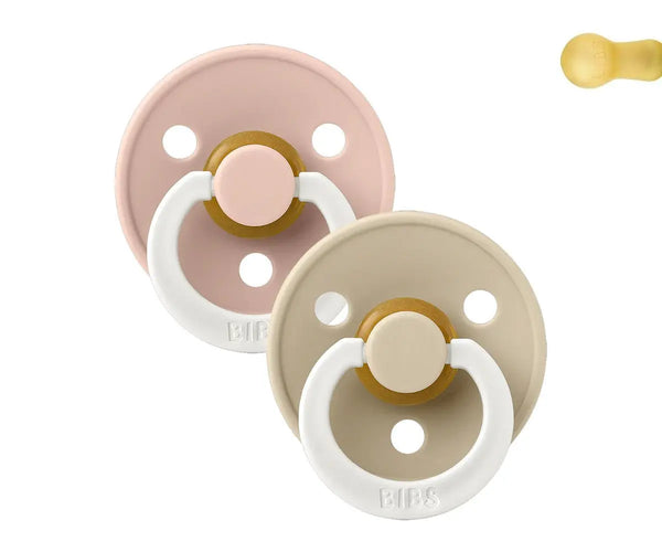 Bibs Pack 2 Chupetas Redondas Noturnas Vanilla/Blush - Tam. 2 | 6-18 Meses