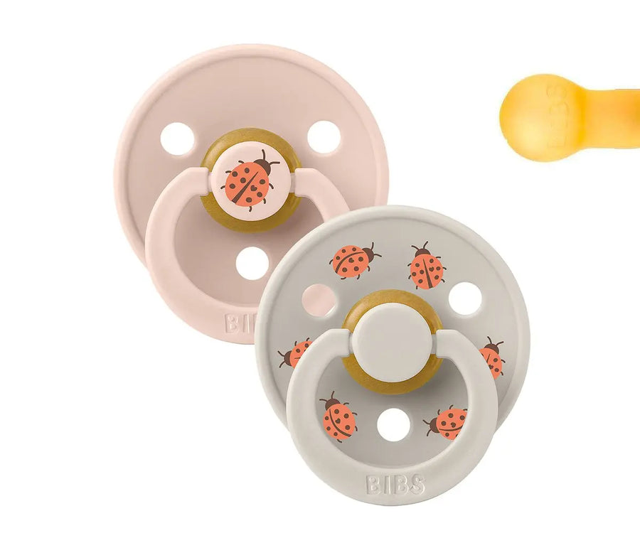 Bibs Pack 2 Chupetas Redondas Ladybug Blush Mix - Tam. 2 | 6-18 Meses Bibs