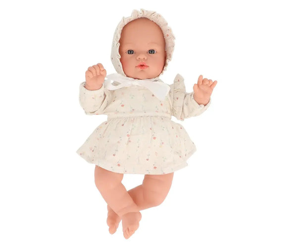 Monnëka Boneca Koke com Vestido e Chapéu White Flowers