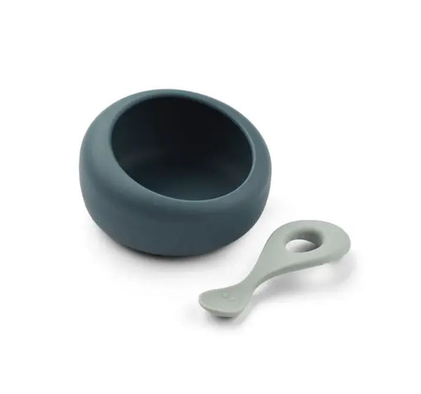 Liewood Taça com Colher Sparia Whale Blue
