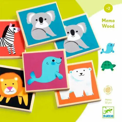 Memo Wood Jogo de Memória com Animais