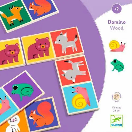 Dominó de Madeira com Animais