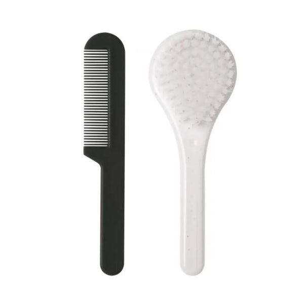 Conjunto de Escova e Pente Luma Branco Salpicado