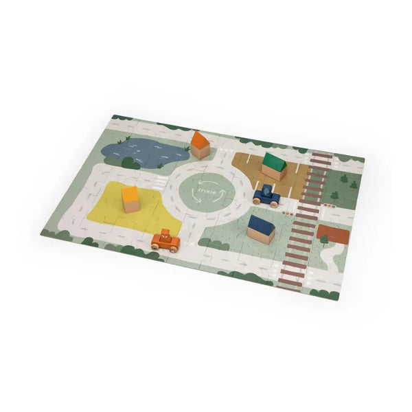 Trixie Puzzle de Estrada em Madeira com Acessórios