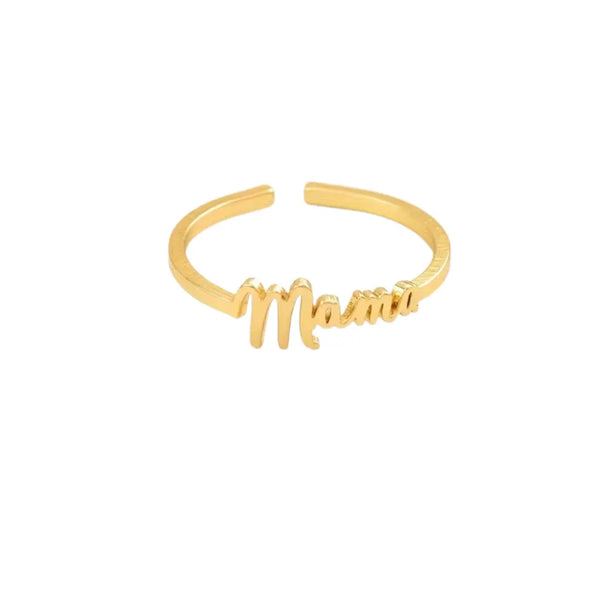 Anel Aberto Dourado "Mama"