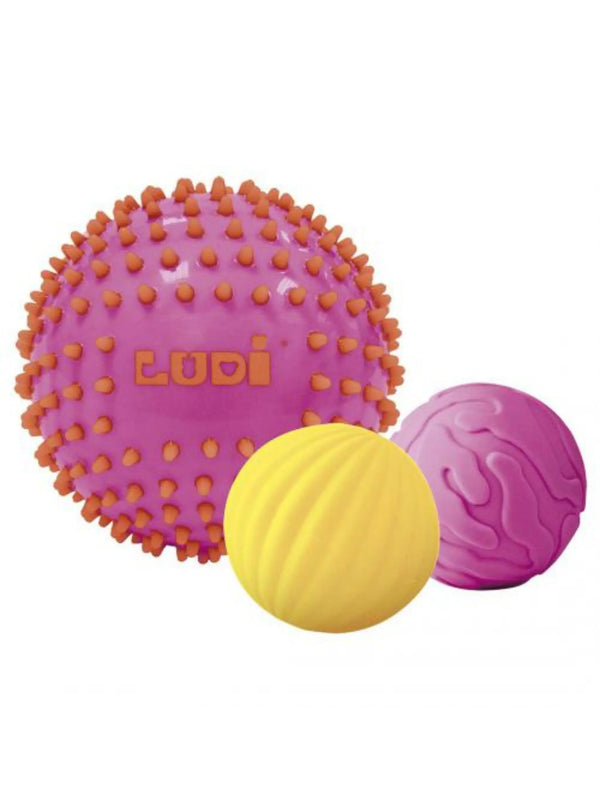 Ludi Conjunto 3 Bolas Sensoriais Rosa