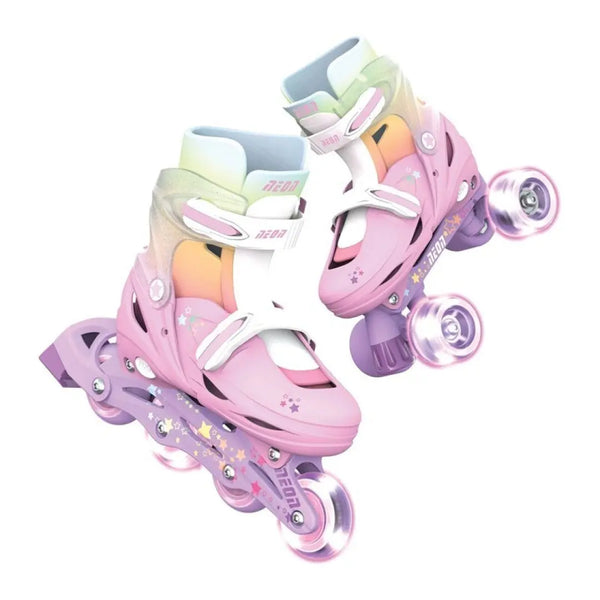 Yvolution Patins 2 em 1 Néon Arco-Íris - Tam. 30-33