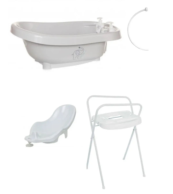 Conjunto de Banheira de Bebé Thermo Bath Bebe Jou Ollie Light Grey