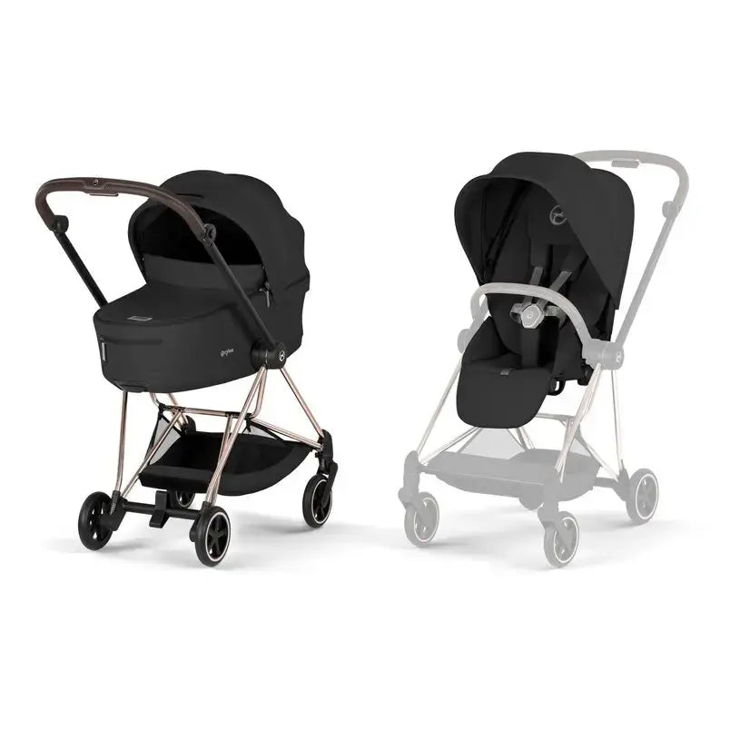 Cybex Pack Comfort Mios 2026 Sepia Black com chassis Rosegold