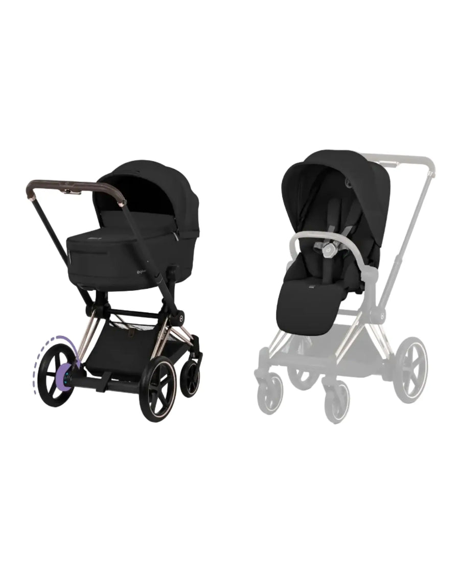 Cybex Pack Comfort e-Priam Sepia Black/Rosegold Frame (2026) Cybex Platinum