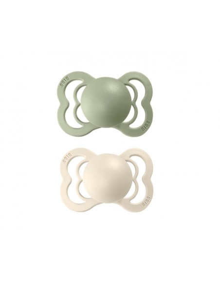 Bibs Couture Pack 2 Chupetas Vanilla/Olive - Tam.1 | 0-6 Meses Silicone