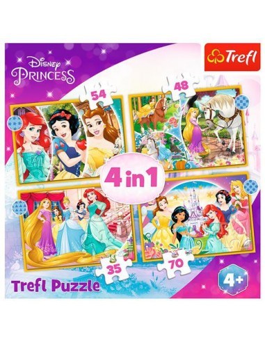 Trefl Puzzle 4 em 1 - Disney Princess