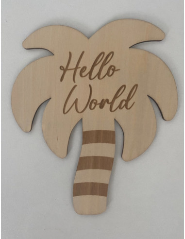 Placa "Hello World" Woven Kids Palm Tree