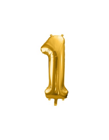 PartyDeco Balão nº1 Foil 86cm Dourado