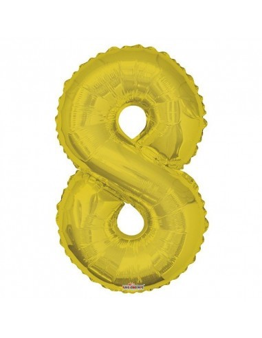 Balão Foil 34" - Ouro - Número 8