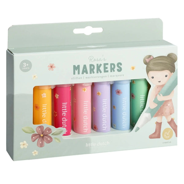 Little Dutch Marcadores de Feltro Rosa & Friends