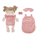 Boneca Bebé Rosa Little Dutch saco cama lua estrelas brilham escuro brinquedo conforto noite