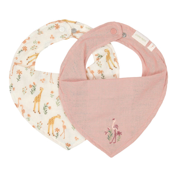 Little Dutch Conjunto de 2 Babetes Bandana Blooming Safari Rosa