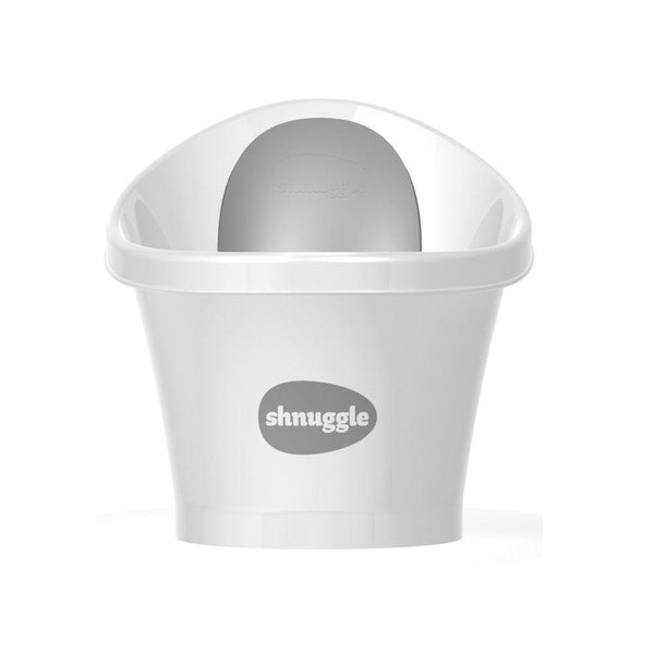 Shnuggle Banheira Branca Encosto Cinza