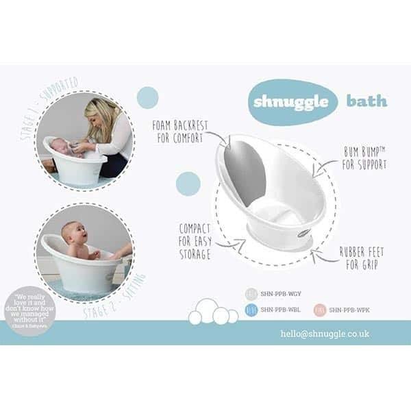 Shnuggle Banheira Verde Água Encosto Branco 5
