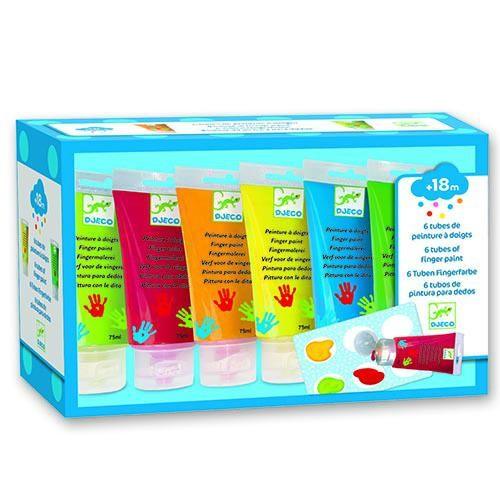 DJECO 6 Tubos de Tinta para Pintar com as Mãos - Minicool