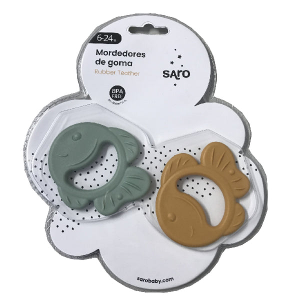 Saro Mordedores Peixes Verde/Mostarda