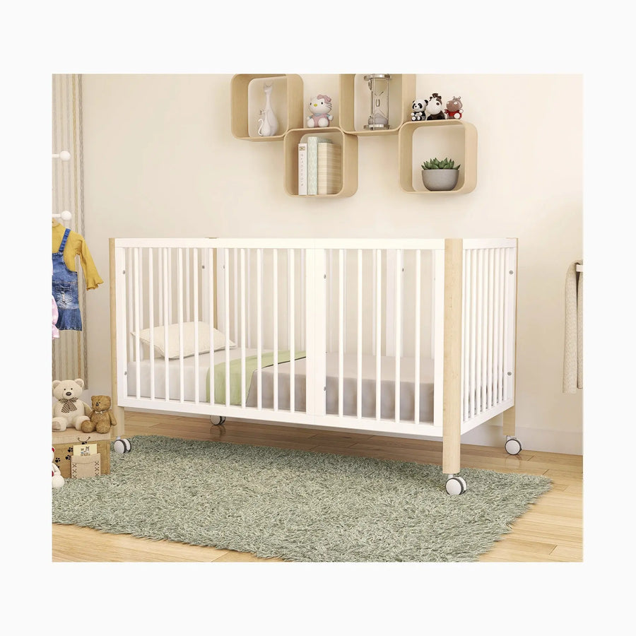 Trama Cama-Berço Flexi Multifuncional | Evolutivo com Colchão Branco Mate/Faia