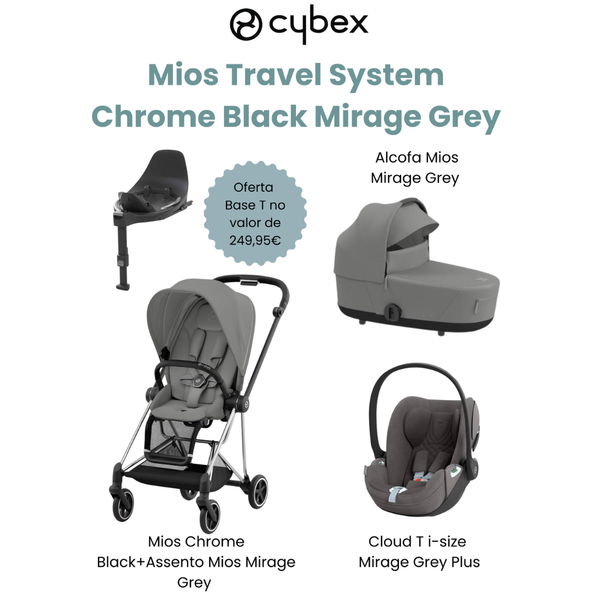 Cybex Promoção Travel System Mios Chrome Black Mirage Grey