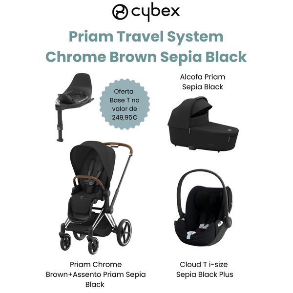 Cybex Promoção Travel System Priam Chrome Brown Sepia Black