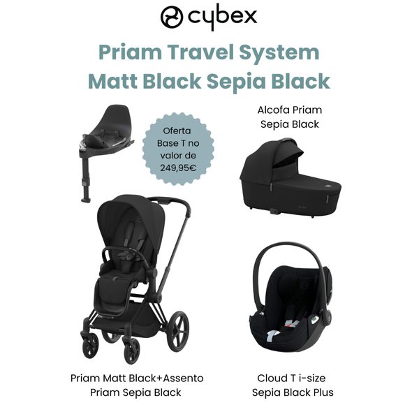 Cybex Promoção Travel System Priam Matt Black Sepia Black