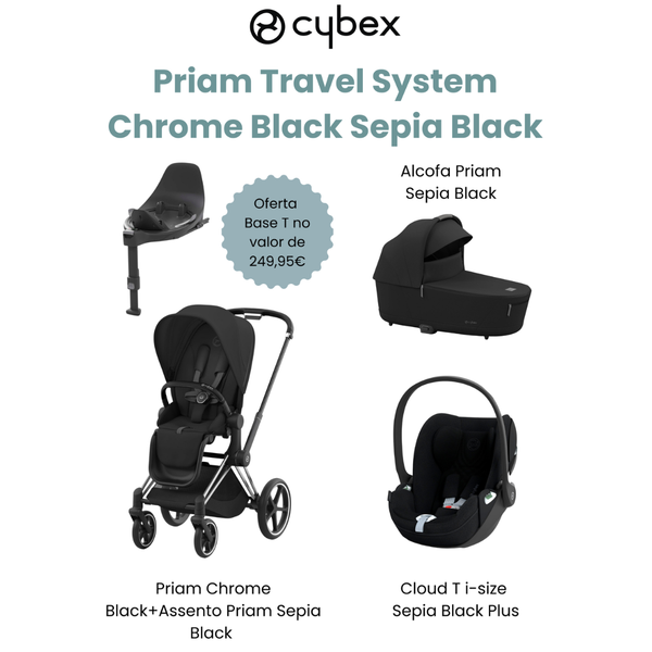 Cybex Promoção Travel System Priam Chrome Black Sepia Black