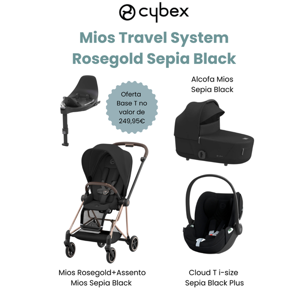 Cybex Promoção Travel System Mios Rosegold Sepia Black