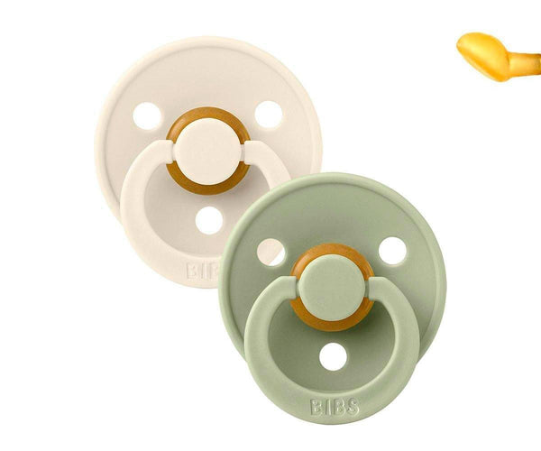 Pack 2 Chupetas Anatómicas BIBS Ivory/Sage - Tam.2 | 6+ meses