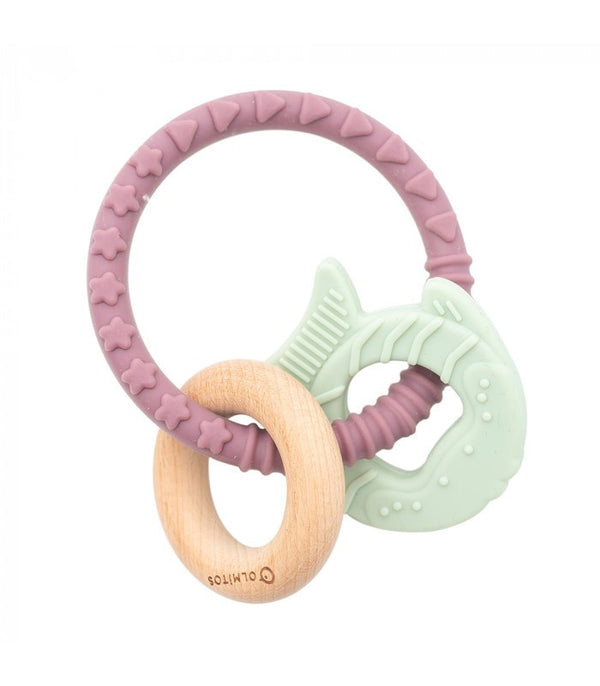 Mordedor de Madeira e Silicone Olmitos Fish Green